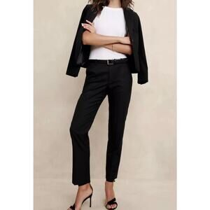 Banana Republic Ryan Stretch Twill Pants Black Size 16 Mid Rise Straight Leg
